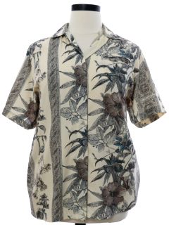 1990's Womens Rayon Hawaiian Shirt