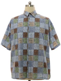 1990's Mens Pierre Cardin Cotton Graphic Print Sport Shirt