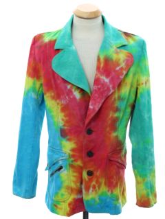 1960's Unisex Tie Dye Denim Hippie Jacket