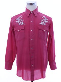 1970's Mens Grunge Embroidered Hippie Western Shirt