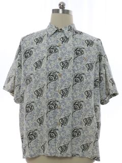1990's Mens Cotton Linen Blend Hawaiian Shirt