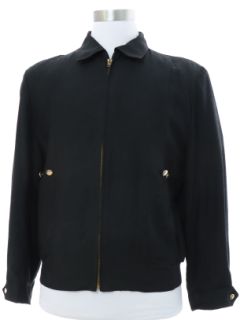 1950's Mens Rockabilly Style Rayon Shantung Zip Jacket