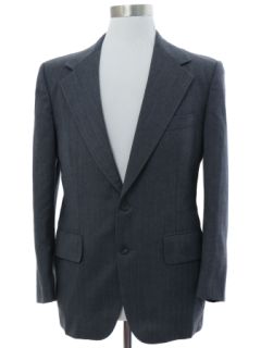 1970's Mens Wool Herringbone Blazer Sportcoat Jacket