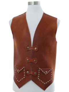 1970's Mens Western Leather Vest
