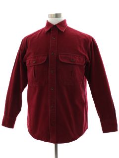 1990's Mens Heavy Cotton Flannel Chamois Cloth Shirt