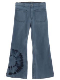 1970's Unisex Tie Dye Navy Issue Bellbottom Jeans Pants