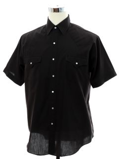 1990's Mens Dark Brown Western Shirt