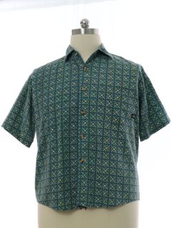 1990's Mens Cotton Graphic Print Shirt