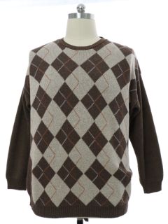 1980's Mens Preppy Argyle Sweater