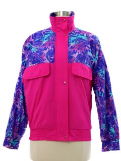 1980's Womens Totally 80s Duckster Nylon Lightweight Ski Style Jacket