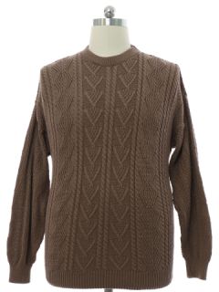 1980's Mens Cable Knit Cambridge Classics Cotton Sweater