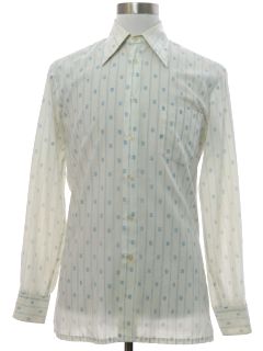 1970's Mens Subtle Print Disco Style Cotton Blend Shirt