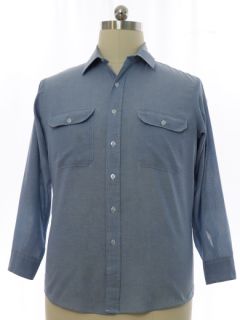 1980's Mens Roebucks Grunge Chambray Work Shirt