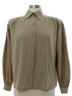 1980's Womens Handkerchief Silk Secretary Shirt