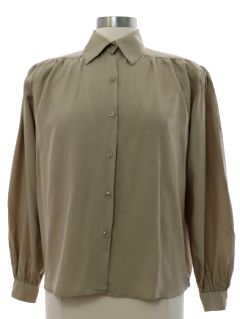 1980's Womens Handkerchief Silk Secretary Shirt