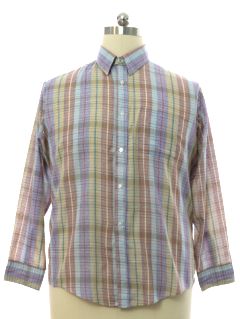 1980's Mens Totally 80s Nubby Cotton Shirt