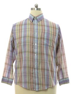 1980's Mens Totally 80s Nubby Cotton Shirt