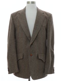 1980's Mens Panhandle Slim Wool Western Blazer Sport Coat Jacket
