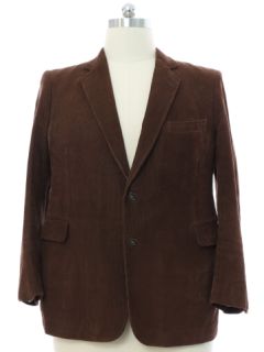 1980's Mens Brown Corduory Blazer Sport Coat Jacket