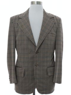 1970's Mens Plaid Disco Blazer Sport Coat Jacket