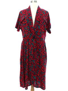 1980's Womens Rayon Secretary Dress
