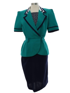 1980's Womens Totally 80s Look Secretary Dress