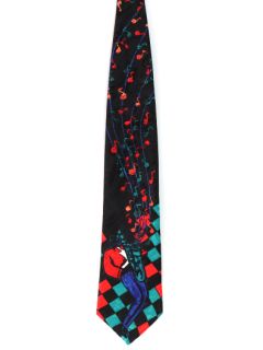 1990's Mens Saxophone Music Themed Wide Necktie