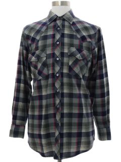 1980's Mens Grunge Flannel Western Shirt