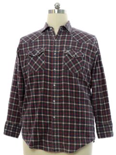 1990's Mens Grunge Flannel Western Shirt