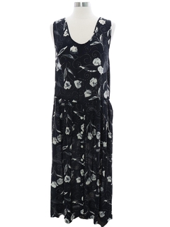 1990's Womens Rayon Maxi Dress