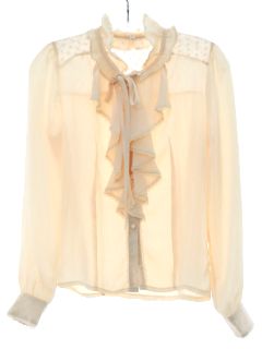 1980's Womens Ruffled Front Secretary Shirt