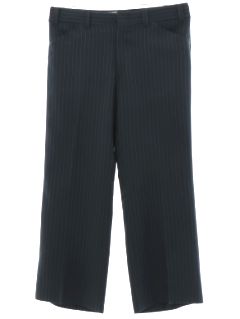 1970's Mens Pinstriped Midnight Blue Leisure Style Disco Pants