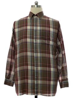 1980's Mens Preppy Plaid Shirt