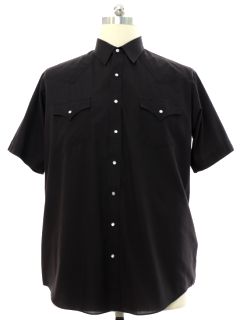1990's Mens Black Western Shirt
