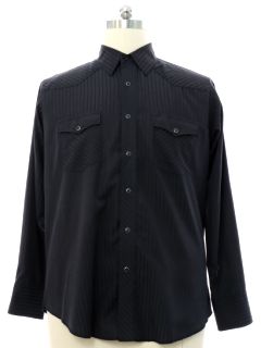 1990's Mens Black Wranlger Western Shirt