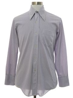 1970's Mens Subtle Print Disco Shirt