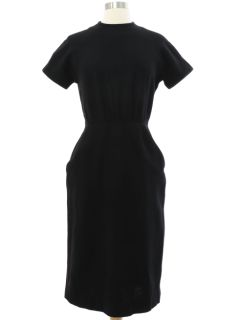1960's Womens Black Lipman Wolfe Wool Blend Dress