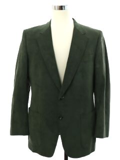 1980's Mens Dark Green UltraSuede Blazer Sport Coat Jacket