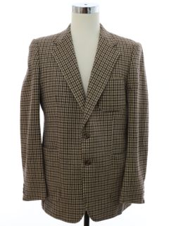 1980's Mens Plaid Wool Blazer Sport Coat Jacket
