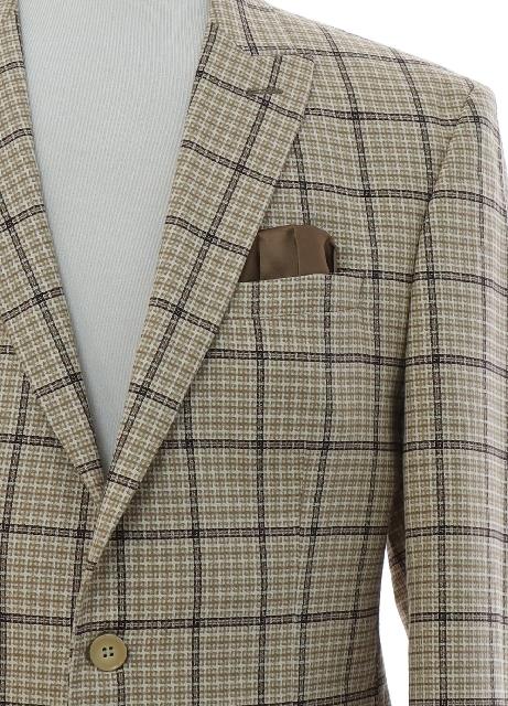 Jacket: 90s (Y2k Early 2000s) -STZ- Mens tan, cream, and