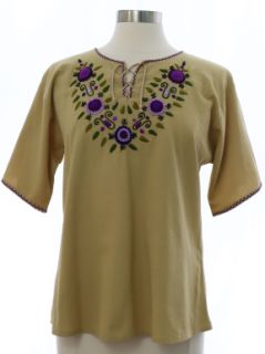 1970's Womens Huipil Inspired Shirt