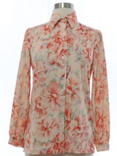 1970's Womens Print Disco Shirt