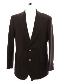 1970's Mens Brown Disco Blazer Sport Coat Jacket