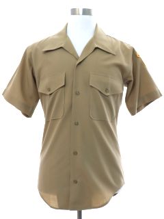 1970's Mens Camp Pendleton Young Marines Military Shirt