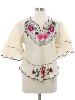 1970's Womens Huipil Style Shirt