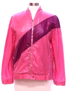 1980's Womens Totally 80s Nylon Windbreaker Style Track Jacket