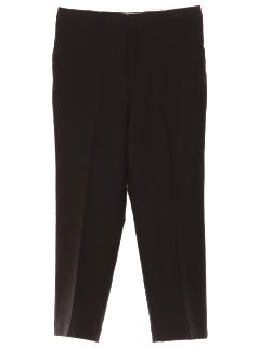 1980's Mens Black Flat Front Slacks Pants