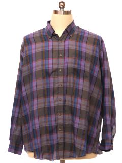 1980's Mens Preppy Plaid Shirt