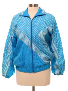 1980's Womens Nylon Windbreaker Style Track Jacket