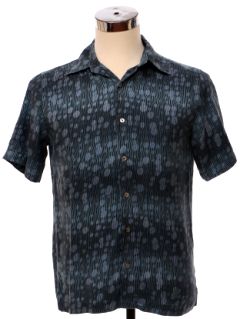 1990's Mens Brandini Silk Graphic Print Sport Shirt